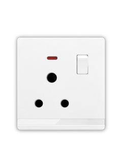 Buy Type D Wall Socket with Switch & Indicator Light - White Ivory 3x3" in UAE