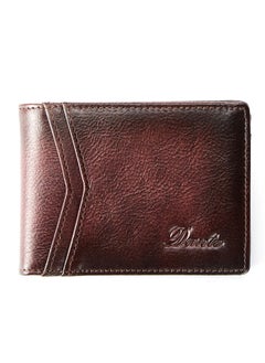 اشتري Cowhide Wallet Thin RFID Anti-theft Card Swipe Driver's License Coin Purse Horizontal Brown في الامارات