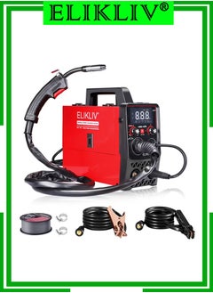 Buy ELIKLIV 215Amp MIG welding machine, intelligent flux core welding machine/ARC/LIFT TIG/spool gun 4-in-1 MIG welding machine, with LCD display synergistic effect 220V voltage IGBT inverter welding mach in Saudi Arabia