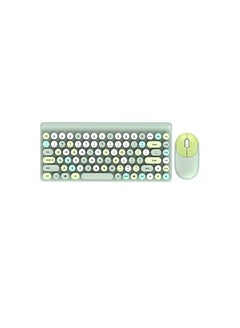 Buy Wireless Keyboard and Mouse Combo, 2.4GHz Wireless Keyboard Mouse Combo with Wide Laptop Compatibility Fashionably Colorful (Green) in UAE