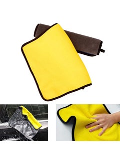 Buy Car Microfiber Cleaning Towel Car Cleaning Drying Cloth Hemming Auto Detailing Towel Cloth 2Pcs Car Care Cloth Detailing Car Wash Towel for Ultrasoft Large Thick and Quick Drying 30x40cm in Saudi Arabia