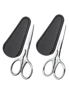 Buy Eyebrow Scissors Small Scissors Nose Hair Scissors for Hair Eyebrows Nose Hair Beard Eyelashes Cuticle Stainless Steel Fine Straight Tip Nose Hair Scissors 1 round 1 pointed head in UAE