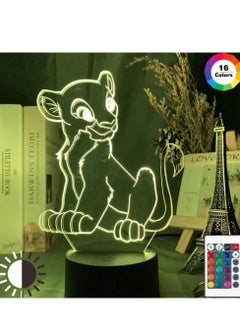 Buy Illusion Lamp LED Multicolor Night Light The Lion King Simba Figure Baby Touch Sensor 16 Color Changing for Kid Bedroom Table Lamp Children's Sleep Lamp in UAE