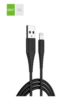 Buy Original fast charging cable with USB Lightning port, black in Saudi Arabia