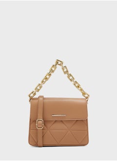 Buy Quilted Flapover Crossbody Bag in UAE