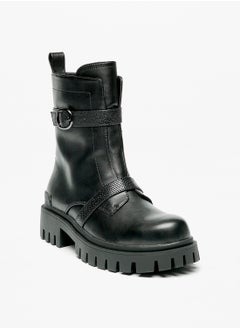 Buy Strap Detail Boots With Zip Closure By Shoexpress in UAE