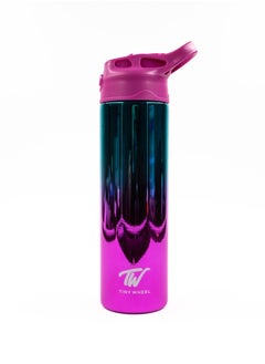 Buy Reflective Water Bottle Stainless Steel Pink 530ml in Saudi Arabia