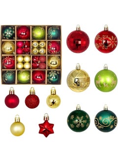 Buy 44Pcs Christmas Ball Ornaments Christmas Baubles Shatterproof Christmas Tree Balls Ornaments Hanging Decoration Assorted Ornament in UAE