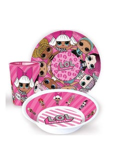 Buy 3-Piece Lol Surprise Rock On Melamine Kids Dinner Set in UAE