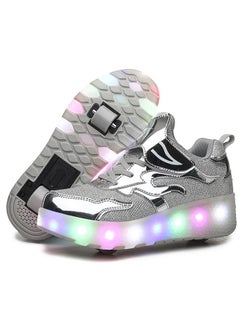 اشتري New Double Wheel Skate Shoe Luminous Pulley Shoes في الامارات