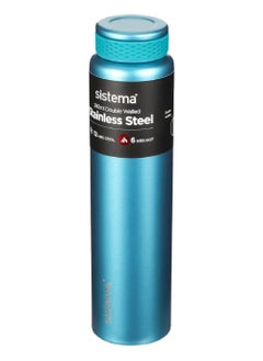 Buy Sistema 280ML Chic Stainless-Steel Bottle, designed with double walled insulation and 100% Leak Proof to keep drinks Hot & Cool, BPA Free. Teal. in UAE