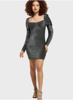 Buy Sweetheart Neck Shimmer Bodycon Dress in Saudi Arabia