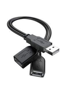 Buy 【2023 Upgraded】 USB 2.0 A Male to 2 Dual USB Female Jack Y Splitter Hub Power Cord Extension Adapter Cable in UAE