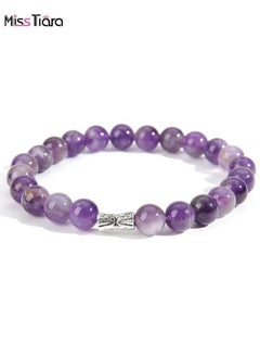 Buy Korean Style Fashion Natural Amethyst Beaded Bracelet Retro Zodiac Bracelet in UAE