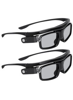 Buy DLP Link 3D Glasses for Aurora, Aurora Pro Rechargeable Active Shutter Glasses Home DLP Projector Glasses Lightweight and Comfortable 3D Glasses Ghost Free Flicker Free Black 2Pack in UAE