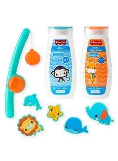 اشتري Fisherprice 8Piece Fishing Baby Bath Gift Set Includes Baby Shampoo And Body Wash Baby Bubble Bath Baby Lotion & Baby Bath Toys في السعودية