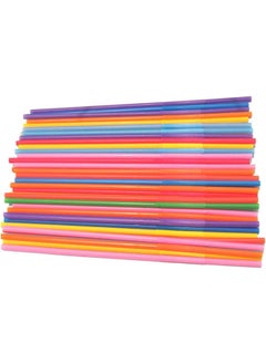 اشتري Hemoton 250 Pcs Plastic Color Modeling Straws Bending Lengthening Disposable Safety Decorative Drinking Party Supplies - 50Pcs/Pack (Colorful) في الامارات