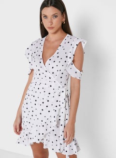 Buy Polka Dot Wrap Dress in UAE