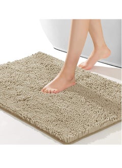 اشتري Bathroom Rug，80x50 Anti-slip Bath Mat，Doormat，Soft and Cozy Rug，Bathroom Durable Thick Bath Towel，Easier to Dry，Bathtub Rug (Beige) في الامارات