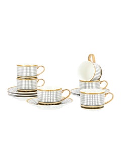 Buy 12PCS PORCELAIN English TEA CUPS  220ML in Saudi Arabia