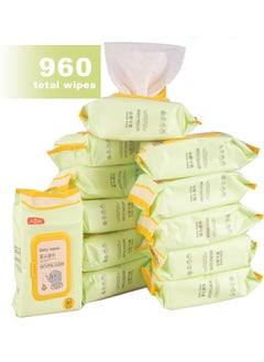 Buy 99.9% Water Baby Wipes,Soothing & Protecting Baby Wet Wipes,Alcohol Free Unscented for Sensitive Skin,12x80 (960 Wipes) in Saudi Arabia