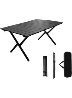 Buy Folding Camping Table with Carry Bag,Foldable Roll up Portable Table Large Carbon Steel Waterproof Table for Outdoor Camping Picnic Backpacking Beach BBQ Cooking Garden in Saudi Arabia
