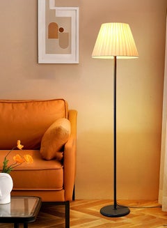 Buy Black Pole Floor Lamp Simple Design Tall Lamp with Shade Standing Lamp with LED Bulb 3 Colors Brightness Work Lamp for Living Room and Bed Room in Saudi Arabia