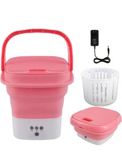 Buy Portable Mini Folding Clothes Washing Machine Automatic Portable Washer with Drain Basket Touch Screen and Timer for Underwear Sock Baby Clothes Travel Camping RV Dorm Apartment(Pink) in UAE