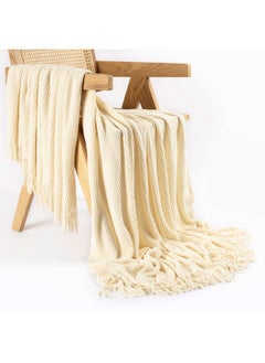 Buy Delphi Throw, Off White - 127X152 Cm in UAE