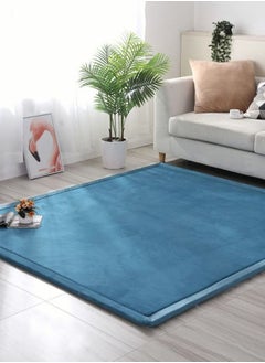 Buy Carpet game mat carpet crawl mat nursery baby toddler children's room, yoga mat exercise mat (blue, 100 x 200cm) in Saudi Arabia