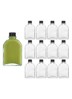 اشتري 12Pack 4oz Small Clear Glass Bottles with Lids  Mini Bottles with Caps, Small Glass jars Sample Bottles with Airtight Lid for Juice, Milk, Drinking في الامارات