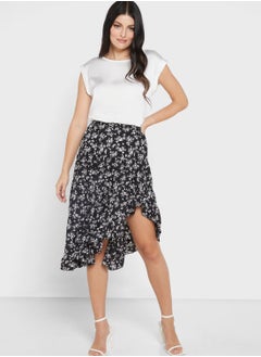 Buy Ruffled End Printed Skirt in Saudi Arabia