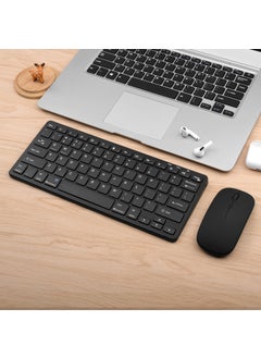 اشتري Wireless Mouse Keyboard Triple-mode Keyboard Dual-mode Keyboard for Laptop Desktop Computer Tablet Mobile Phone for Multi-device Three-mode charging-Black (Keyboard + Mouse) في السعودية