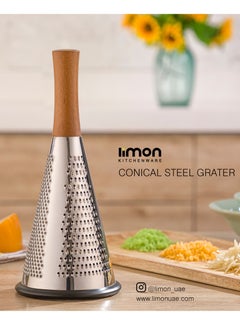 Buy Conical Steel Grater with Wooden Handle in UAE