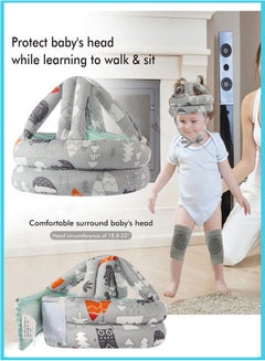 اشتري واقي رأس الطفل - خوذة الطفل للمشي والزحف - بدون صدمات ووسادة ناعمة - غطاء حماية قابل للتعديل لحماية رأس الطفل الرضيع مناسب للأطفال الذين يتعلمون المشي (رمادي) في السعودية