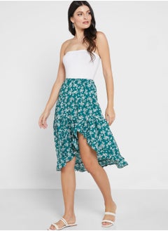 Buy Ruffled End Printed Skirt in Saudi Arabia