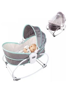 اشتري Movable Electric Baby Swing Crib Cradle, Kids Electric Rocking Chair Multifunction Foldable Crib Folding Sleeping Bed New Born Baby Bassinet في الامارات