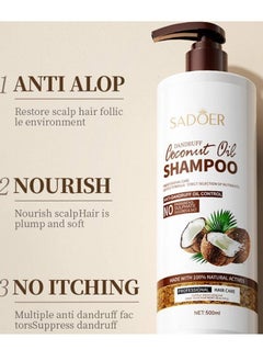 Buy Coconut Oil Nourishing Smooth Anti-Dandruff Oil Control Shampoo 500ml in UAE