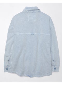 Buy AE Oversized Knit Button-Up Shirt in UAE