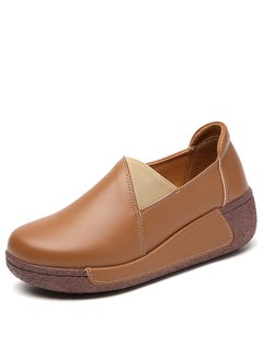 اشتري Fashion Thick Sole High Heels Casual Sports Shoes Brown في الامارات