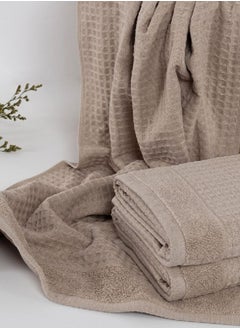 اشتري Spa Waffle Terry Reversible Hand Towel, Beige - 500 GSM, 50x80 cm في الامارات