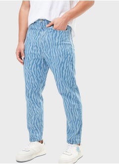 Buy Striped Straight Fit Jeans in Saudi Arabia