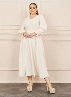 Buy Shirred Detail A-Line Maxi Dress in Saudi Arabia