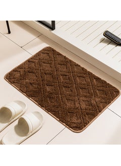 Buy Bathroom Rugs Bath Mat 38 By 58 CM Non Slip Fluffy Soft Plush Microfiber Shower Carpet Rug Machine Washable Quick Dry Ultra Bath Mats for Tub Bathroom and Shower Dark Beige. in UAE