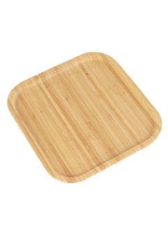 Buy Wooden plate for serving candy and nuts - wooden - square - beige in Saudi Arabia