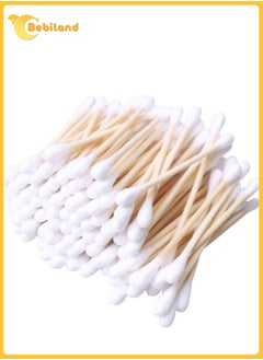 Buy 600 PCS Bamboo Cotton Buds, 100% Biodegradable Cotton Swab with Wooden Handles for Cleaning Ear, Makeup,Keyboard, Wound Etc (White) in Saudi Arabia