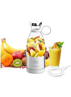 Buy Portable Mini Fast Blender 380ml Juicer Cup with Wireless Charging 4 Blades for Smoothie Milkshake Juice Baby Food in Saudi Arabia