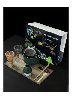 Buy Premium 9Pcs Japanese Matcha Tea Set – Complete Matcha Kit with Bowl, Bamboo Whisk, Scoop, Chashaku & Holder, Bamboo Spoon, Sifter, and Whisk Holder. in Saudi Arabia