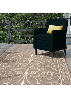 Buy Kathleen Traditional Indoor Outdoor Area Rug 3' X 5' Beige in UAE