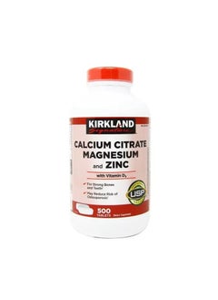 Buy Kirkland Signature Calcium Citrate Magnesium And Zinc With Vitamin For Bones And Teeth D3 500 Tablets in UAE